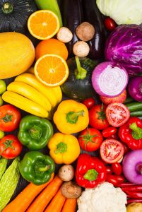 Mixed vegetables and fruits