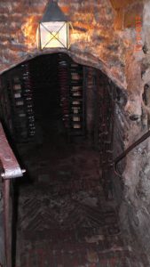 steep entrance to the wine cellar