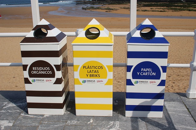 Recycling bins in Spain